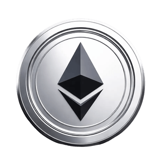 Floating ETH coin graphic, representing Ethereum